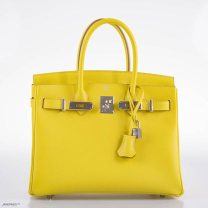 Hermès Birkin 30 Lime Epsom with Palladium Hardware - 2019, D