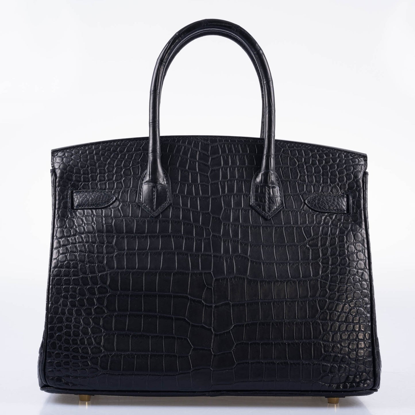 Hermès Birkin 30 Matte Black Porosus Crocodile Gold Hardware