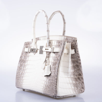 Hermès Birkin 30 Matte Himalayan Niloticus Crocodile Palladium Hardware