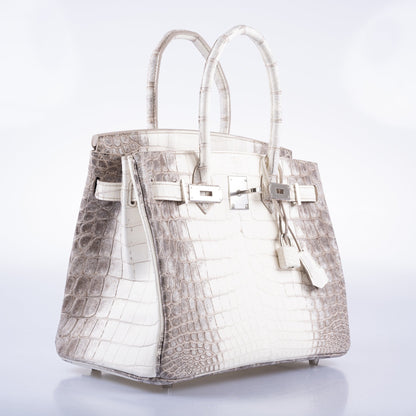 Hermès Birkin 30 Matte Himalayan Niloticus Crocodile Palladium Hardware