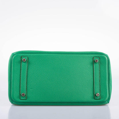 Hermès Birkin 30 Menthe Clemence with Palladium Hardware - 2012, P Square