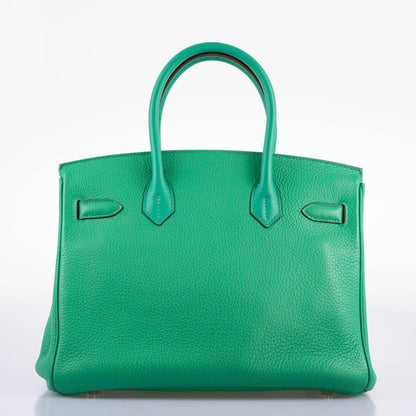 Hermès Birkin 30 Menthe Clemence with Palladium Hardware - 2012, P Square