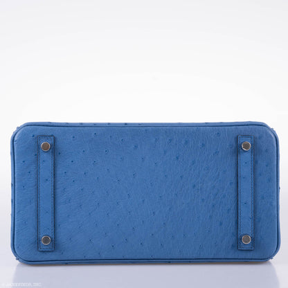Hermès Birkin 30 Mykonos Ostrich Palladium Hardware - 2016, A