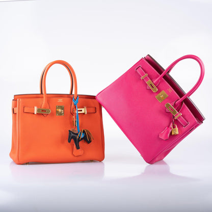 Hermès Birkin 30 Orange Poppy Togo Gold Hardware - 2017, A