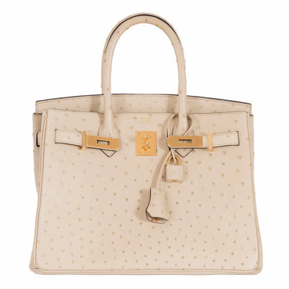 Hermès Birkin 30 Parchemin Ostrich Gold Hardware