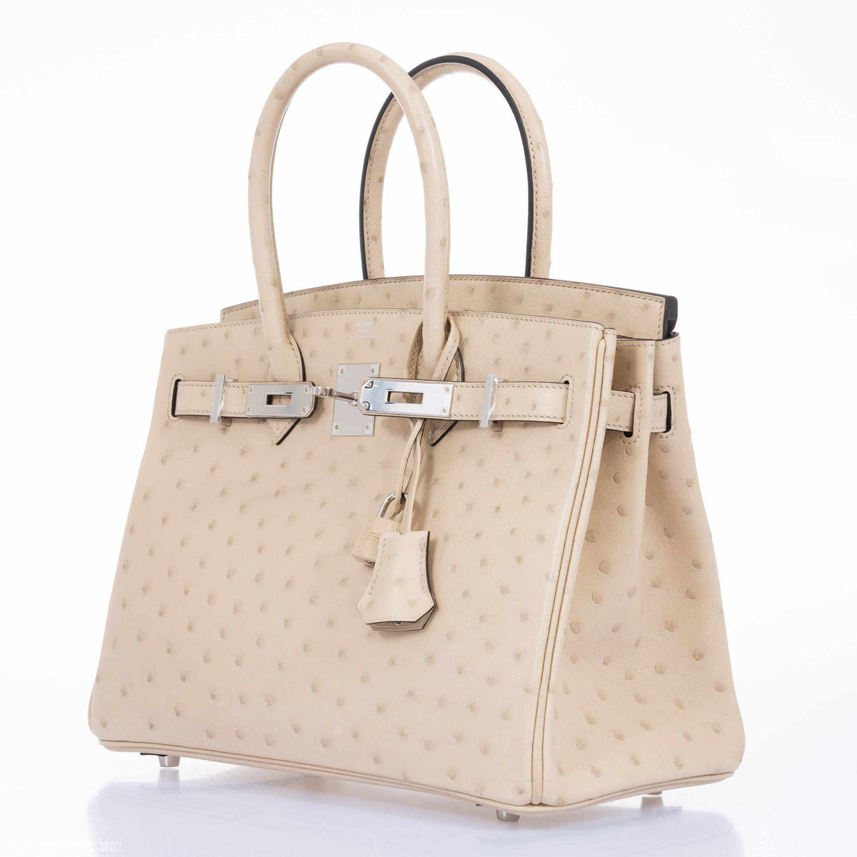 Hermès Birkin 30 Parchemin Ostrich Palladium Hardware - 2020, Y