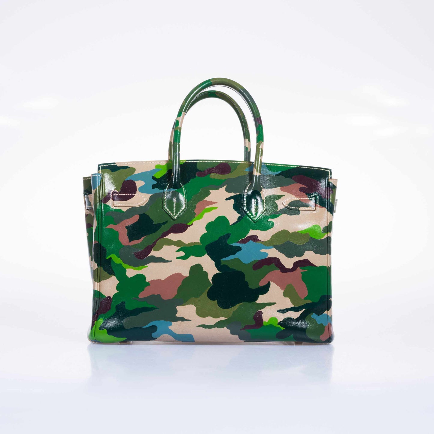 Hermès Birkin 30 Parchment Box Camouflage Palladium Hardware * JaneFinds Custom Shop