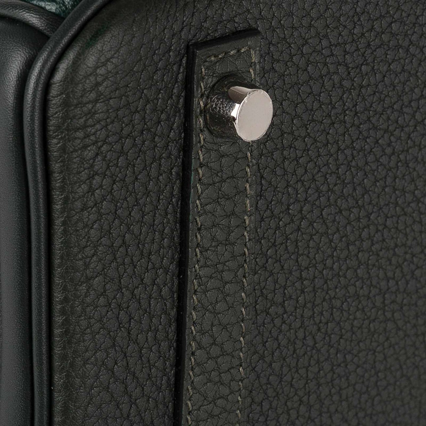 Hermès Birkin 30 "Patchwork" Vert Fonce Vert Titen Emerald Chevre Clemence Box Calf Porosus Crocodile Palladium Hardware