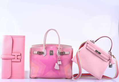 Hermès Birkin 30 “Pink Pulsar” Rose Drageé Star Swift Palladium Hardware * JaneFinds Custom Shop