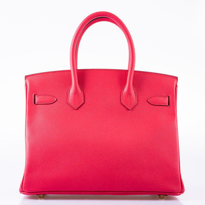 Hermès Birkin 30 Rose Extreme Epsom Gold Hardware - 2020, Y