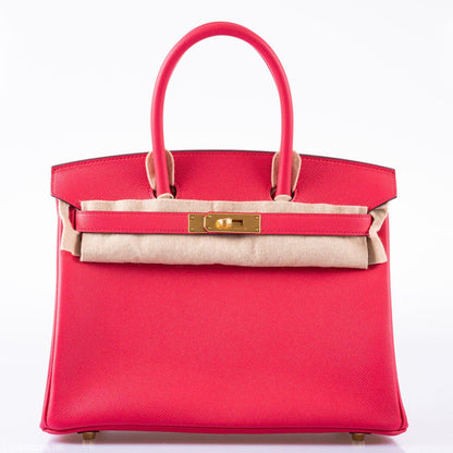 Hermès Birkin 30 Rose Extreme Epsom Gold Hardware - 2020, Y