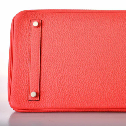 Hermès Birkin 30 Rouge Pivoine Clemence Palladium Hardware