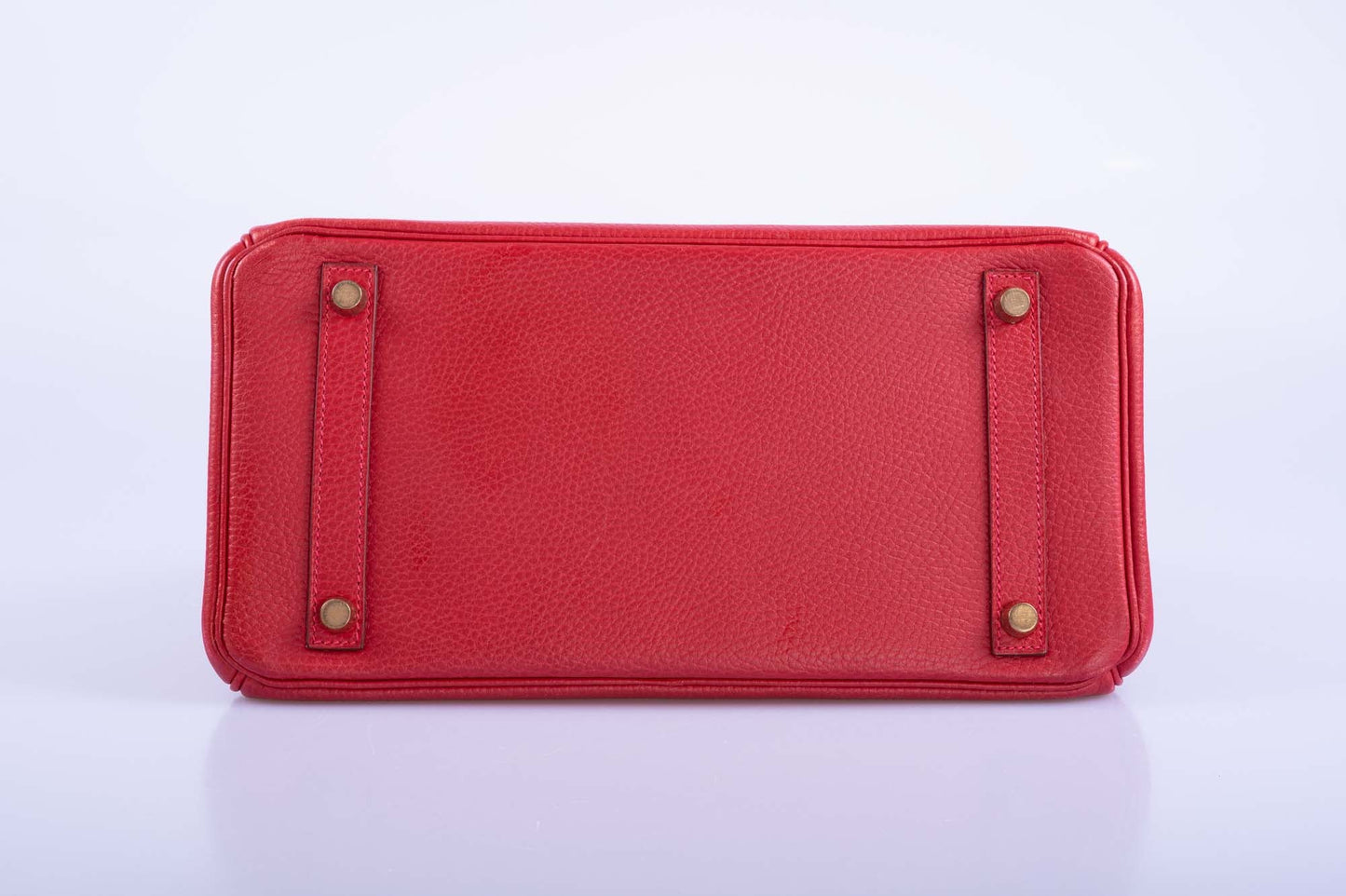 Hermès Birkin 30 Rouge Vif Ardenne with Gold Hardware