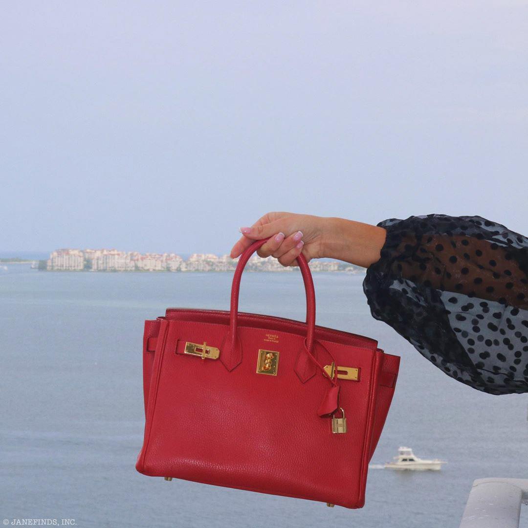 Hermès Birkin 30 Rouge Vif Ardennes Gold Hardware - 2001, E Square