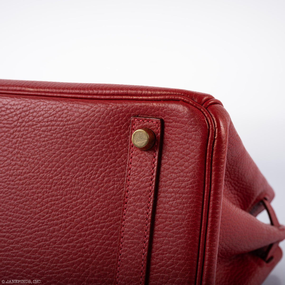 Hermès Birkin 30 Rouge Vif Ardennes Gold Hardware - Square E