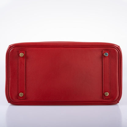 Hermès Birkin 30 Rouge Vif Swift with Gold Hardware