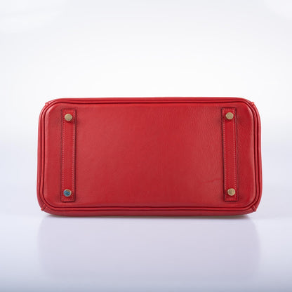 Hermès Birkin 30 Rouge Vif Swift with Gold Hardware