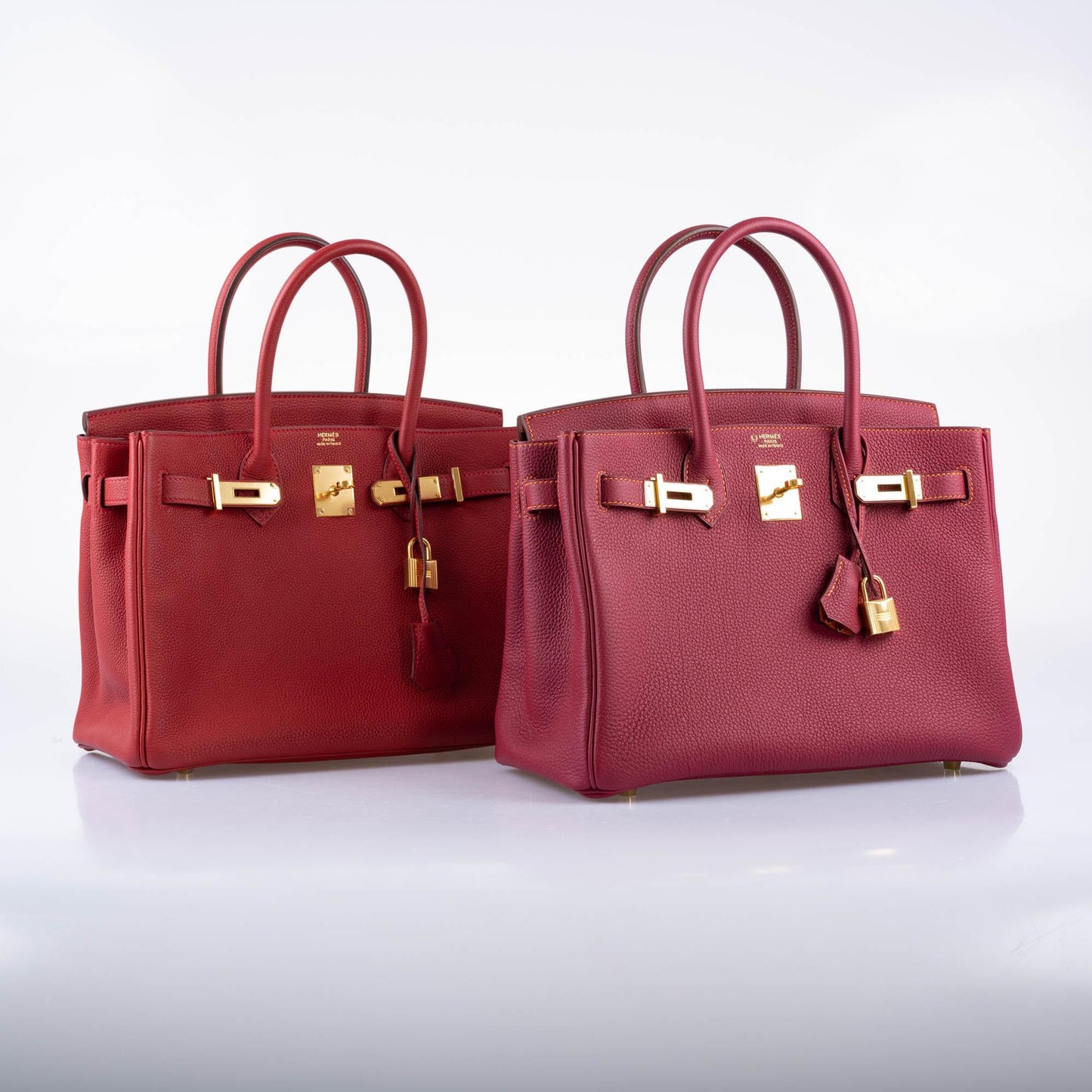 Hermès Birkin 30 Rouge Vif Togo Gold Hardware - 2017, A