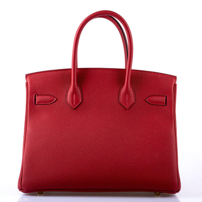 Hermès Birkin 30 Rouge Vif Togo Gold Hardware - 2020, Y