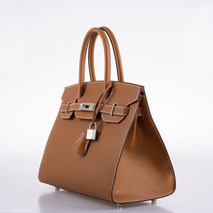 Hermès Birkin 30 Sellier Gold Madame Grain leather Palladium Hardware - 2020, Y