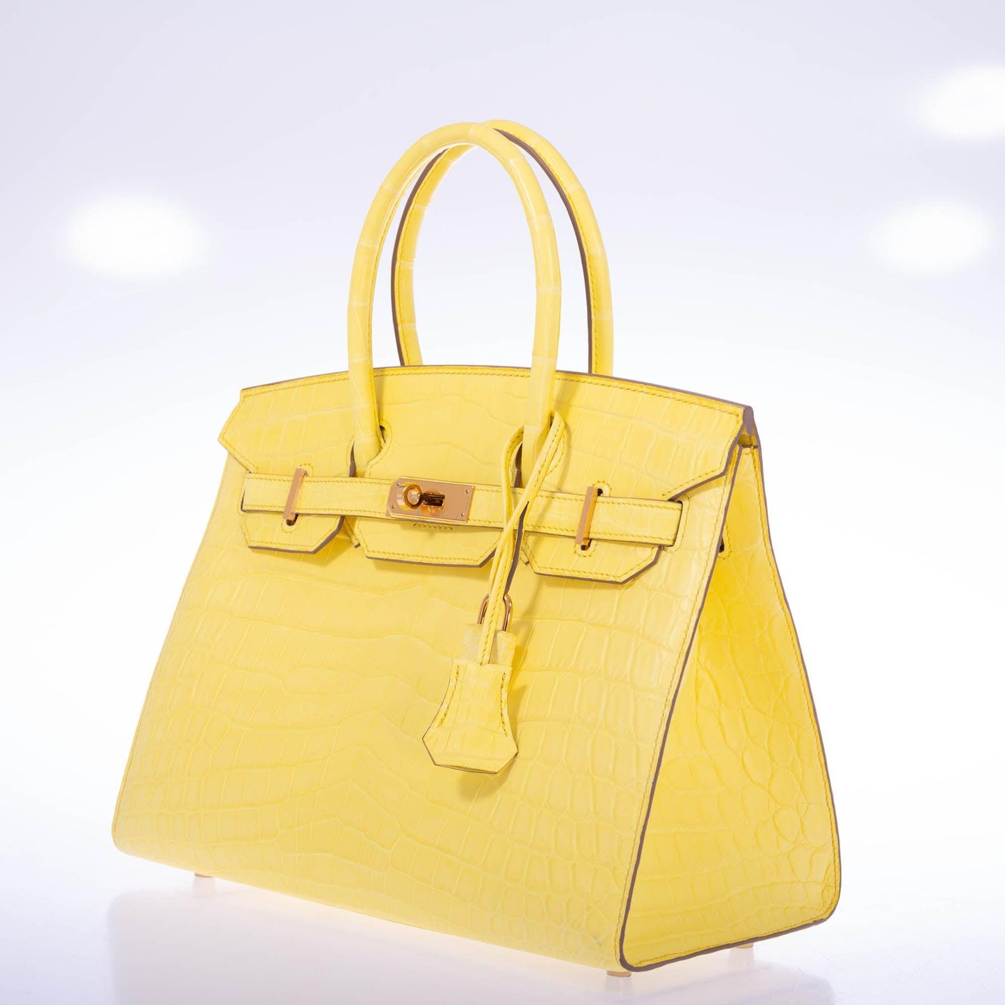 Hermès Birkin 30 Sellier Jaune Citron Matte Niloticus Crocodile Gold Hardware