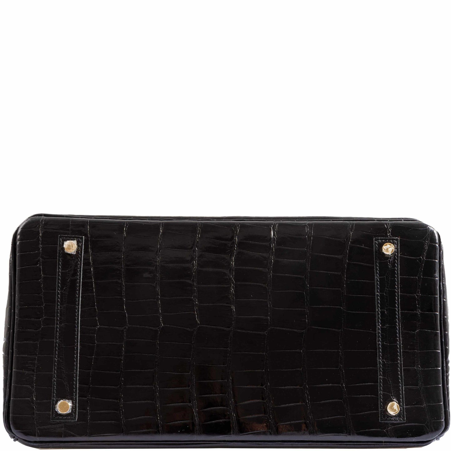 Hermès Birkin 30 Shiny Black Porosus Crocodile Gold Hardware