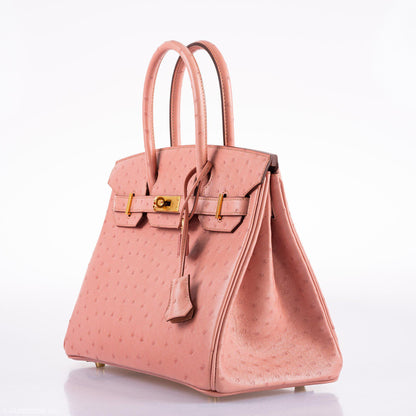 Hermès Birkin 30 Terre Cuite Ostrich Gold Hardware - 2020, Y