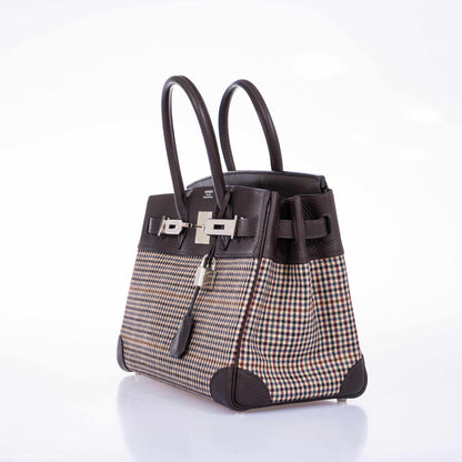 Hermès Birkin 30 Togo And Plaid Wool Lainage - Rare Runway Bag