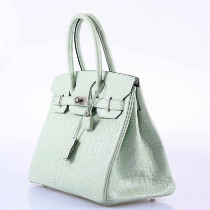 Hermès Birkin 30 Vert D'Eau Matte Alligator Palladium Hardware