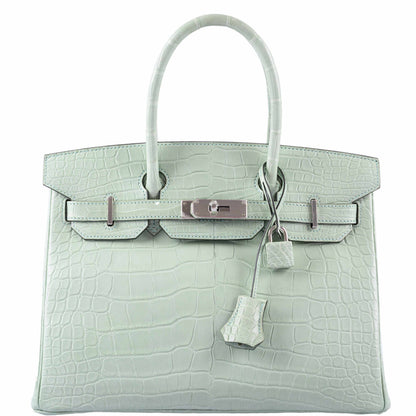 Hermès Birkin 30 Vert D'Eau Matte Alligator Palladium Hardware