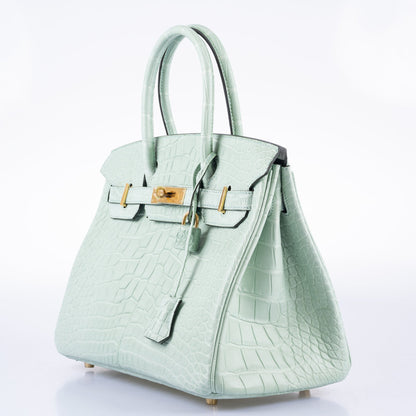 Hermès Birkin 30 Vert D’eau Matte Alligator with Gold Hardware