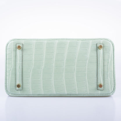 Hermès Birkin 30 Vert D’eau Matte Alligator with Gold Hardware