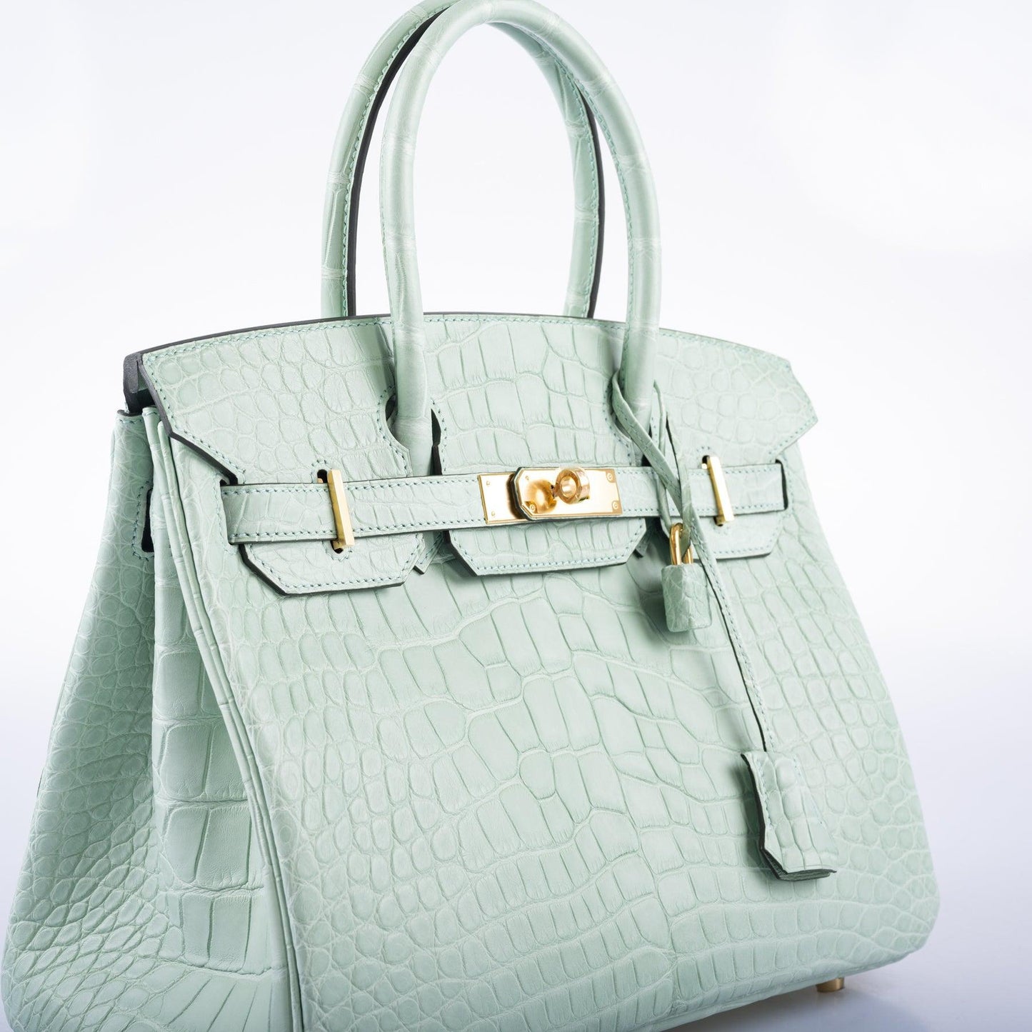 Hermès Birkin 30 Vert D’eau Matte Alligator with Gold Hardware