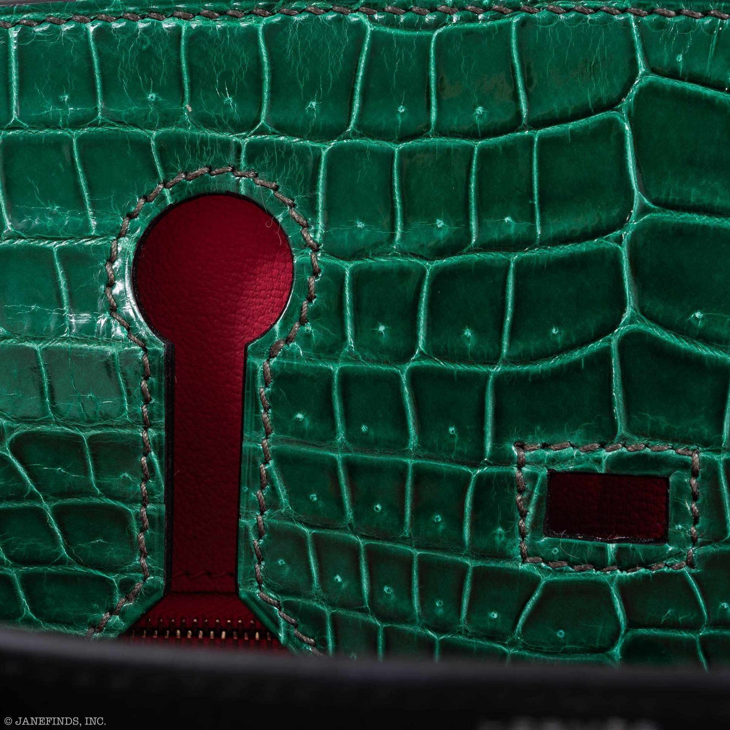 Hermès Birkin 30 Vert Emeraude Porosus Crocodile, Vert Titien Multi-Leather & Rose Azalée Patchwork Palladium Hardware