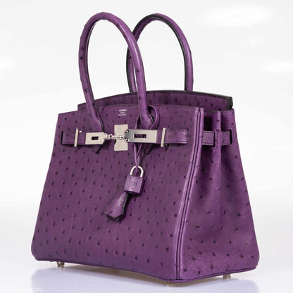 Hermès Birkin 30 Violine Ostrich Palladium Hardware