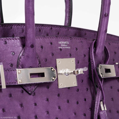 Hermès Birkin 30 Violine Ostrich Palladium Hardware