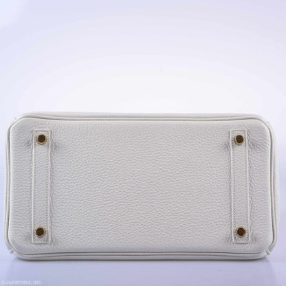 Hermès Birkin 30 White Clemence Gold Hardware