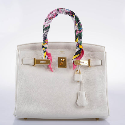 Hermès Birkin 30 White Clemence with Gold Hardware - 2016, X