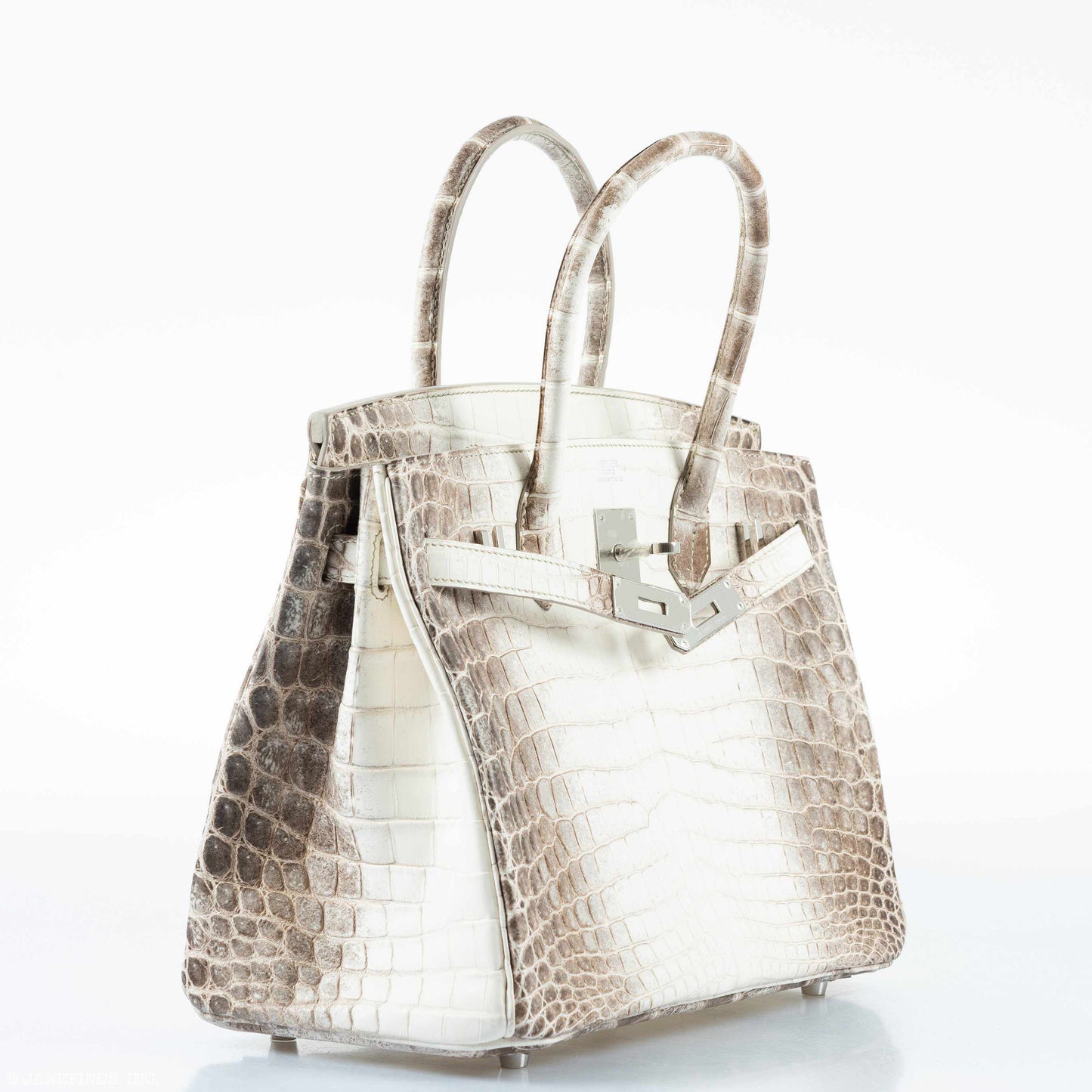 Hermès Birkin 30 White Himalayan Niloticus Crocodile Palladium Hardware