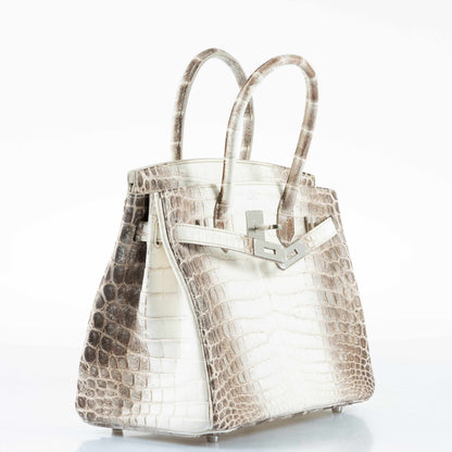 Hermès Birkin 30 White Himalayan Niloticus Crocodile Palladium Hardware
