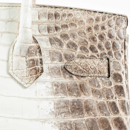 Hermès Birkin 30 White Himalayan Niloticus Crocodile Palladium Hardware