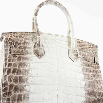 Hermès Birkin 30 White Himalayan Niloticus Crocodile Palladium Hardware