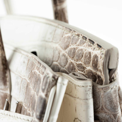 Hermès Birkin 30 White Himalayan Niloticus Crocodile Palladium Hardware