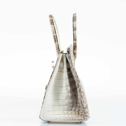 Hermès Birkin 30 White Himalayan Niloticus Crocodile Palladium Hardware