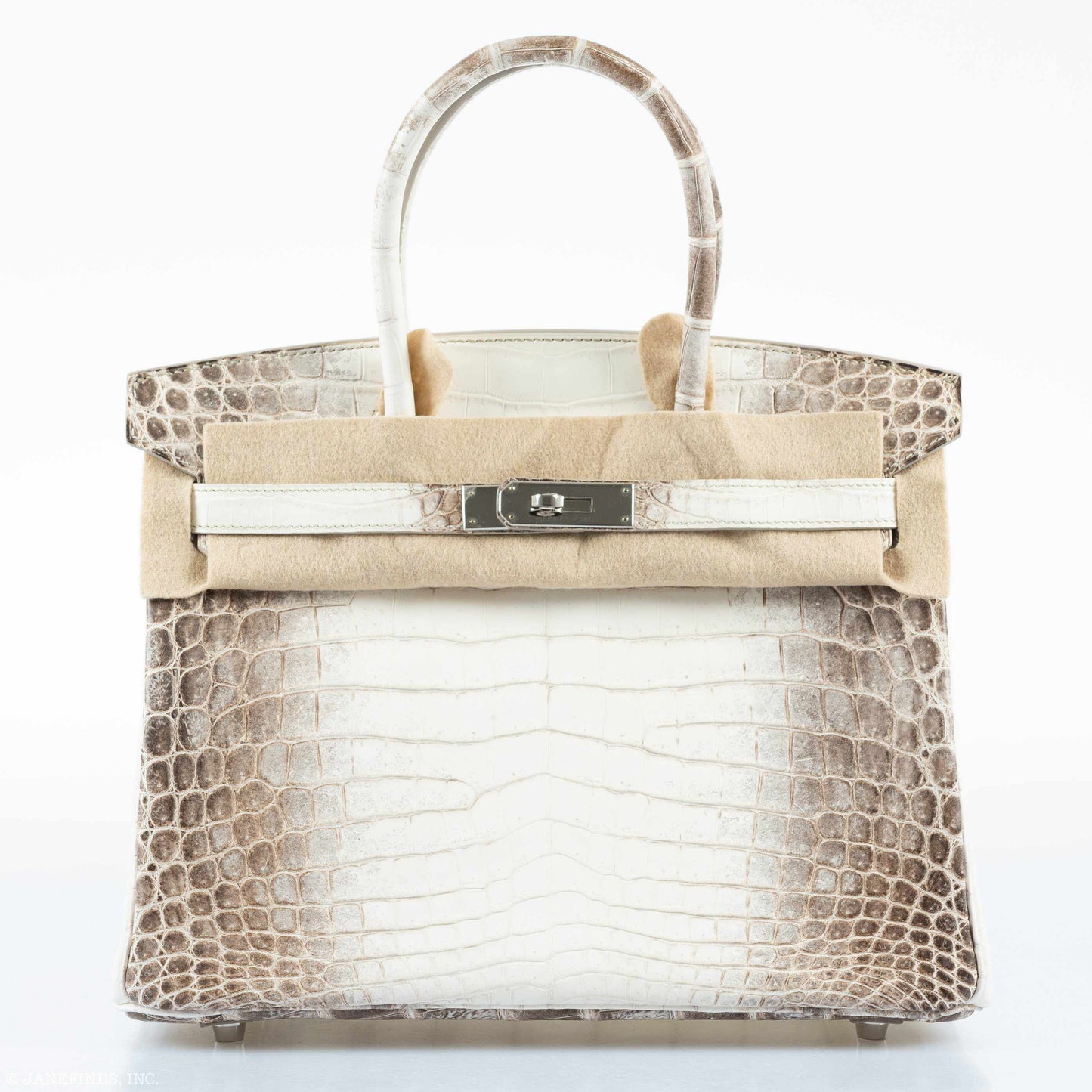 Hermès Birkin 30 White Himalayan Niloticus Crocodile Palladium Hardware