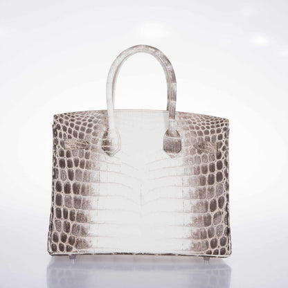 Hermès Birkin 30 White Himalayan Niloticus Crocodile Palladium Hardware