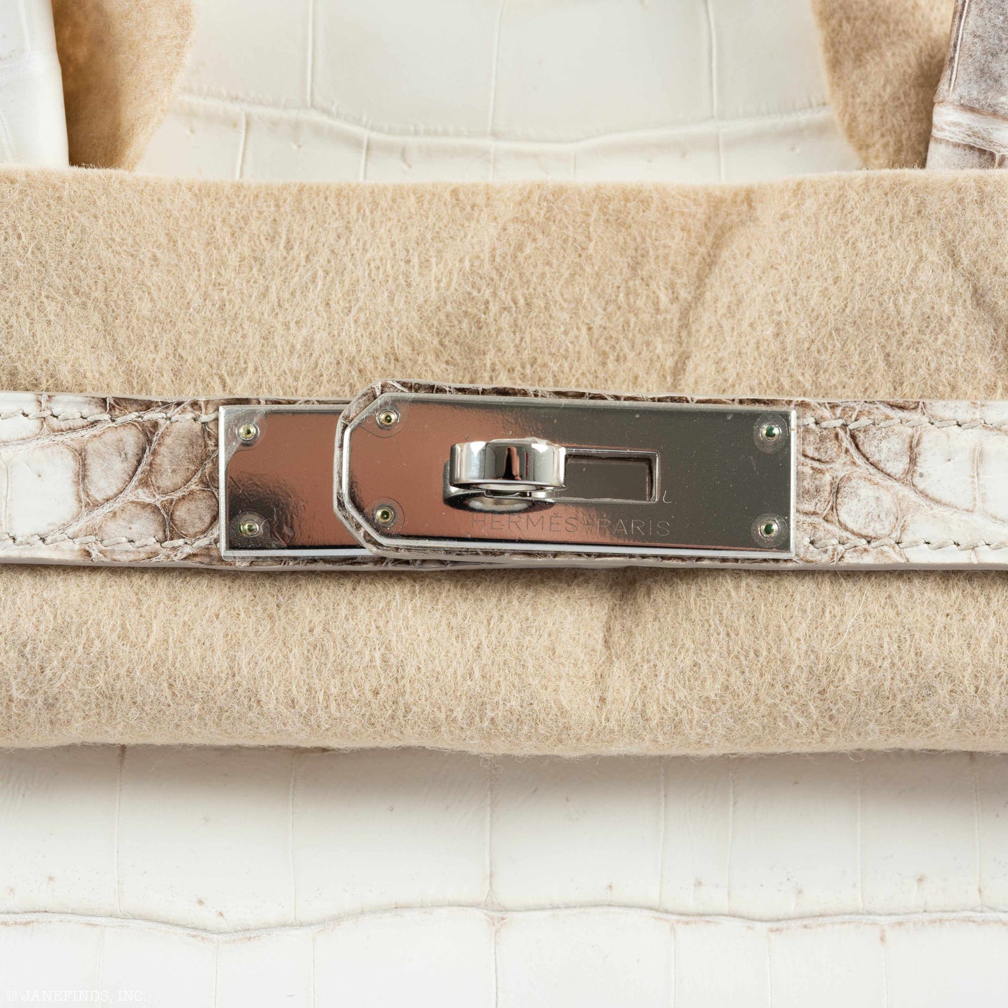 Hermès Birkin 30 White Himalayan Niloticus Crocodile Palladium Hardware