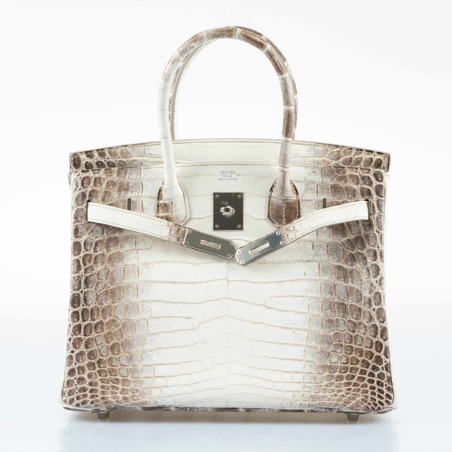 Hermès Birkin 30 White Himalayan Niloticus Crocodile Palladium Hardware