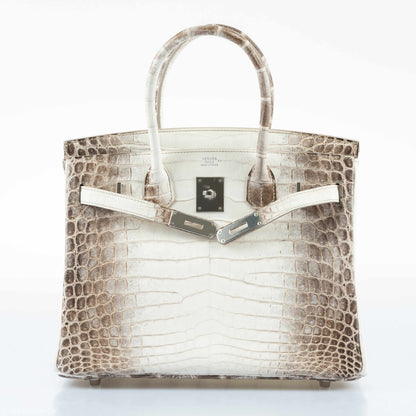 Hermès Birkin 30 White Himalayan Niloticus Crocodile Palladium Hardware