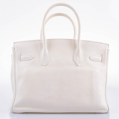 Hermès Birkin 30 White Swift with Palladium Hardware - 2007, K Square